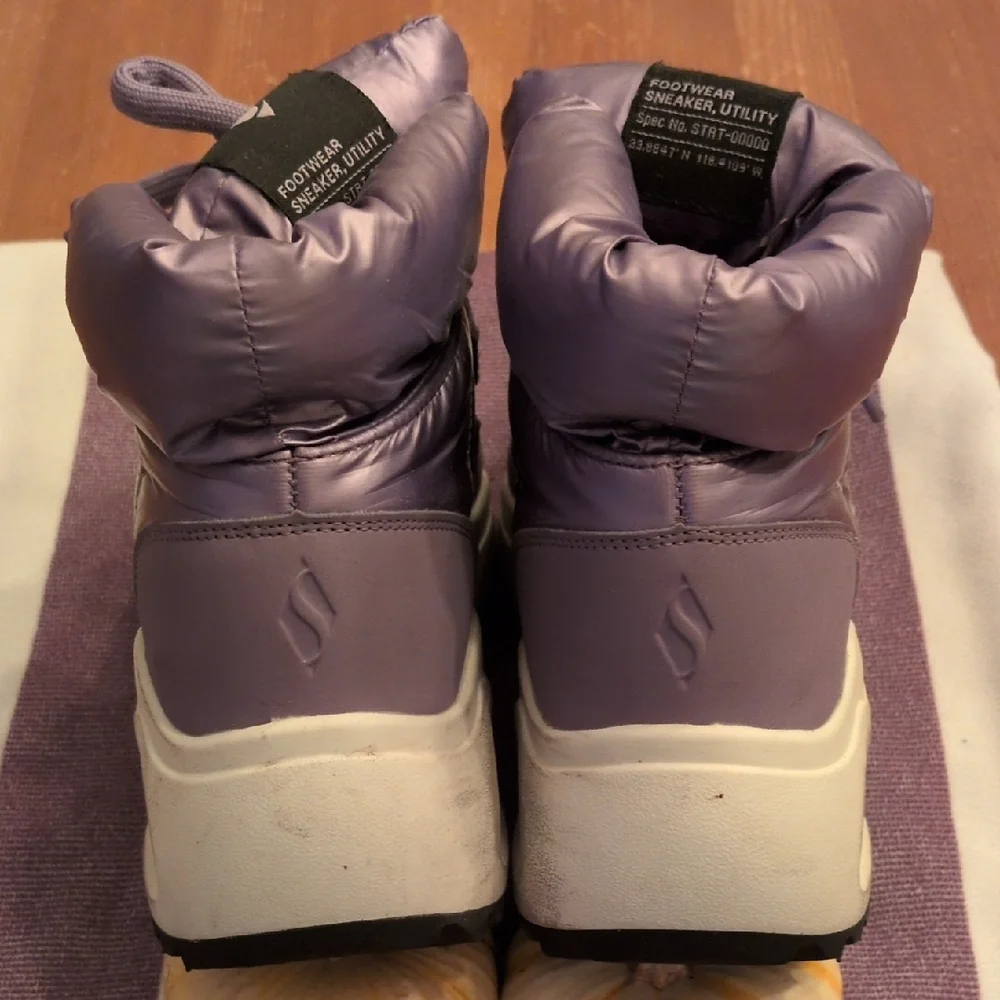 Skechers Shiny Purple Kids Boots, Sz Big Girls 6.5